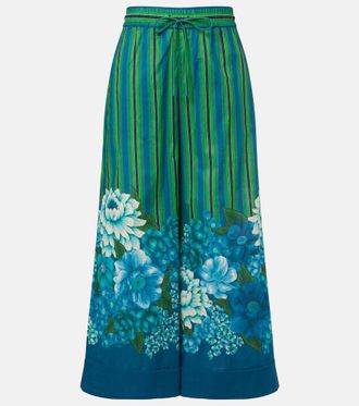 Alemais Al&eacute;mais Margo printed cotton wide-leg pants