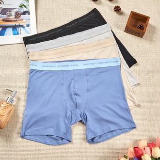 French Connection 4-Pack Modal Boxer Brief in Blue Multi at Nordstrom, Size Small