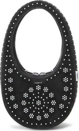 Coperni Mini Swipe Crystal Studded Leather Top Handle Bag in Black-Silver Blkslv at Nordstrom