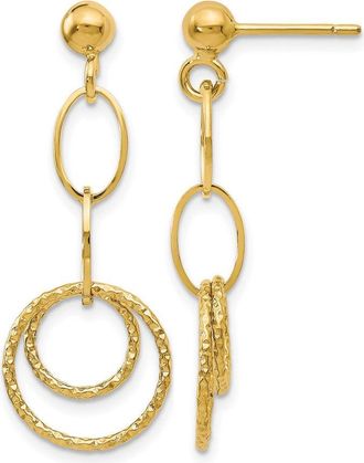 Diamond2Deal 10K Yellow Gold Drop Dangle Earrings