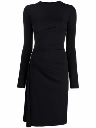 Off-white logo tape dress - women - Spandex/Elastane/Polyamide/Cotton - 40 - Black