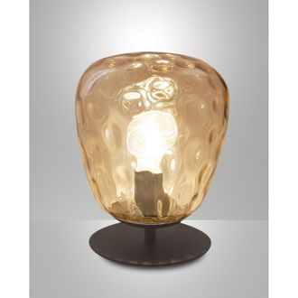 Fabas Luce Gisella Lampada Da Tavolo Ambra In Vetro E Metallo 1 Luce Attacco E27
