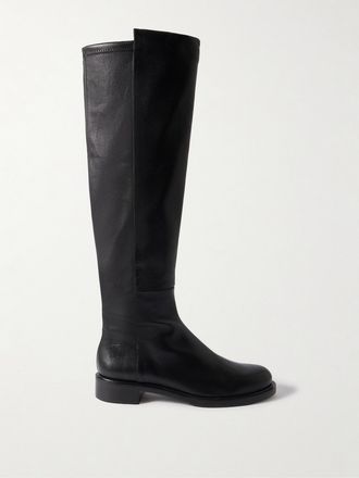 Stuart Weitzman Stivali In Pelle E Tessuto Stretch Gisele 5050 - Nero