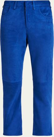 Tom Ford Lamb Suede Slim-Leg Ankle Pants