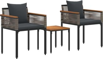 vidaXL Juego De Muebles De Exterior Gris Y Gris Oscuro Rat&aacute;n Sint&eacute;tico Vidaxl