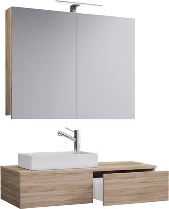 VCM 3tlg washroom washbasin Gudas cabinet in Natural
