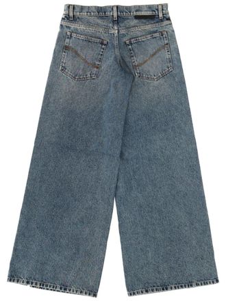 Stella McCartney Lace-Trimmed Wide-Leg Jeans - Blue