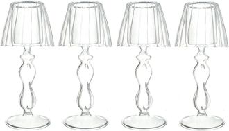 OEM 4 Portavelas De Vidrio Transparente, Candelabros Modernos Para Fiestas