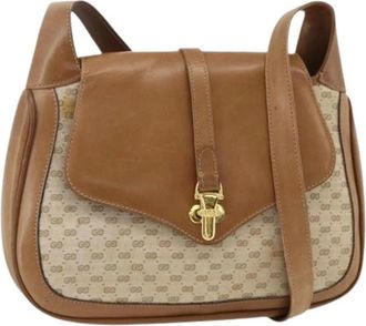 Gucci Pre-owned Shoulder Bags, female, Beige, Size: ONE SIZE Pre-owned Micro Small GG Canvas Shoulder Bag