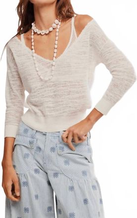 Free People Soft Focus Fine Gauge Pullover In White
