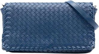 Bottega Veneta Pre-owned Crossbody Bag - Dames - Vintage Schoudertas - Blauw - ONE Size - Leer - Vintage