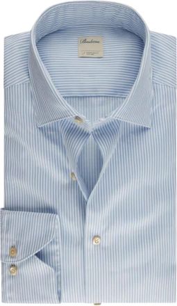 Stenstr&ouml;ms Blauw Gestreept Twill Overhemd - Heren - Casual Overhemden - Blauw - L - Katoen - Overhemden
