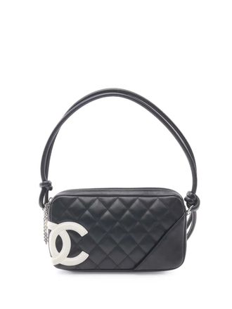 Chanel 2003-2004 kleine Cambon Ligne lamsleren schoudertas - Zwart