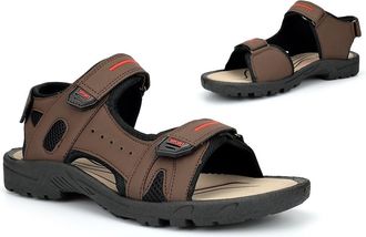 Generic Mens Sandals Size 6 Boys Sandals Touch Fasten Sandal Size 9 Sandal Touch Fastening Straps Sizes 6-12 Brown 11 UK