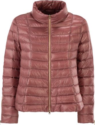 Herno Plum&iacute;fero ultraligero de sat&eacute;n con espalda acampanada