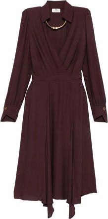 Elisabetta Franchi Abito svasato a portafoglio - Rosso