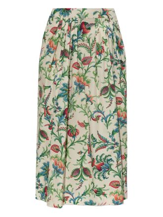 Etro floral-pattern midi skirt - Neutrals