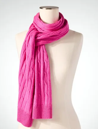Talbots Soft Cable Knit Scarf - Very Berry - 001 Talbots