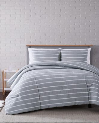 Truly Soft Maddow Stripe Grey Comforter Set