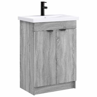 vidaXL Juego De Muebles De Ba&ntilde;o Sonoma Gris 78,5 X 37,5 X 81 Cm Vidaxl