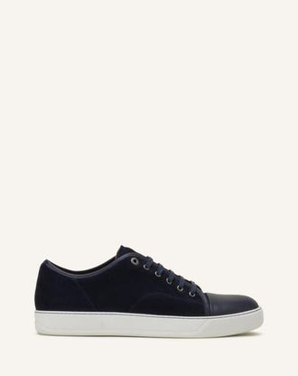 Lanvin DBB1 Leather And Suede Sneakers in Navy Blue at Nordstrom, Size 12