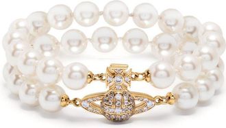 Vivienne Westwood Graziella bracelet - women - Brass/Pearl - OS - White