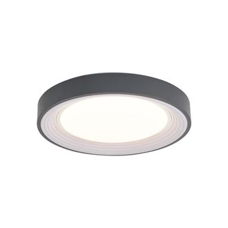 QAZQA Moderno L&aacute;mpara De Techo Moderna Gris Con Blanco De 38 Cm Con Led Regulable Rgb - Kanton Met&aacute;lica /pl&aacute;stico Redonda Incluye Led Max. 1 X 23 Watt - Qaz