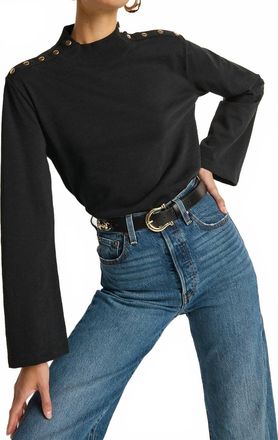 Nation Ltd Neda Long Sleeve Top In Jet Black