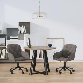vidaXL Vidaxl - Sillas De Comedor Giratorias 2 Unidades Terciopelo Gris Oscuro