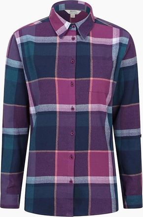 Mountain Warehouse Womens Mountain Warehouse Womens/Ladies Balsam Brushed Flannel Longline Shirt - Purple - Size: 16