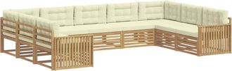 vidaXL Conjunto De Sof&aacute;s De Exterior 9 Uds. Blanco Y Crema Vidaxl