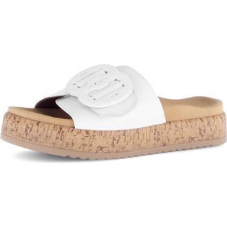 Gabor Platform Slide Sandal in White at Nordstrom, Size 10.5-11Us