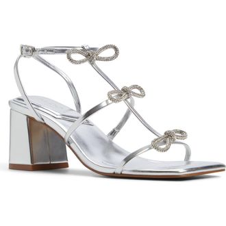 Aldo Kaeli Ankle Strap Sandal in Silver at Nordstrom, Size 8.5