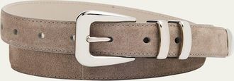 Brunello Cucinelli Mens Suede Western Belt