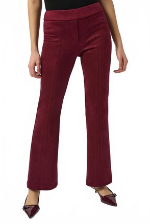 Joseph Ribkoff Scuba Suede Pull On Flared Pants In Merlot