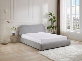 Vente-Unique Letto con contenitore 160 x 200 cm Tessuto Grigio - VANARI
