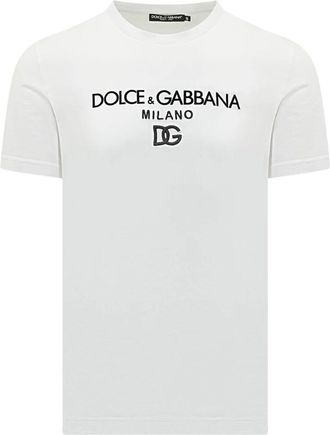 Dolce & Gabbana T-Shirt M/C Giro - Heren - T-shirts - Wit - XL - Katoen - Tops