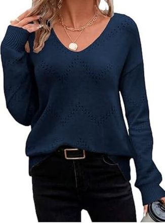 Zeagoo Pull à Manches Chauve-souris Pour Femme - Pull En Tricot - Col Rond - Confortable - Automne - Hiver - S-XXL, Beige, S