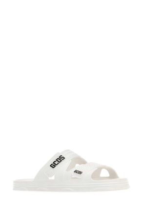 GCDS Unisex White Rubber Slippers - Size EU 38
