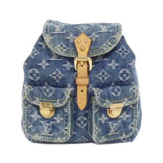 Louis Vuitton Pre-owned Monogram Denim Backpack - Dames - Pre-owned - Blauw - Maat: ONE Size Denim