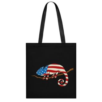 Generic Chameleon U.S. Flag Womens Tote Casual Shopping Bag Lightweight Shoulder Bags Hobos Handbag for Work Travel Daily 35x40cm