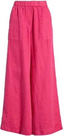 Frank & Eileen Patch Pocket Pull-On Linen Wide Leg Pants in Raspberry at Nordstrom, Size X-Small