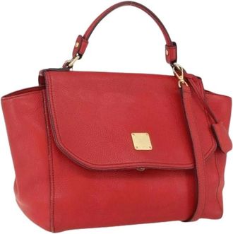 MCM Pre-owned Handbags, female, Red, Size: ONE SIZE Pre-owned Leather Handbag