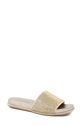 Django & Juliette Yatin Rhinestone Slide in Champagne Leather-Jewels at Nordstrom, Size 36