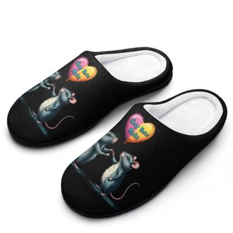 Generic Gay Rats Womens Slippers Warm House Slippers Indoor House Shoes with Anti-Skid Rubber Sole
