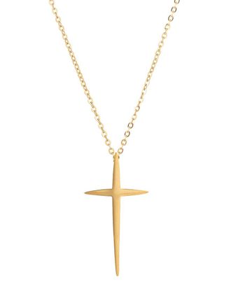 Eyecandy LA Eye Candy La Titanium Double Cross Pendant Necklace