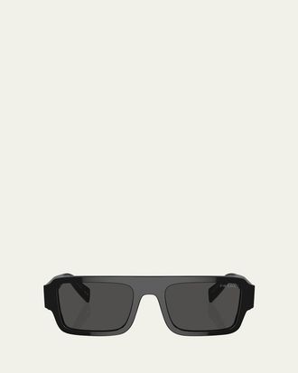 Prada Mens Acetate Rectangle Sunglasses