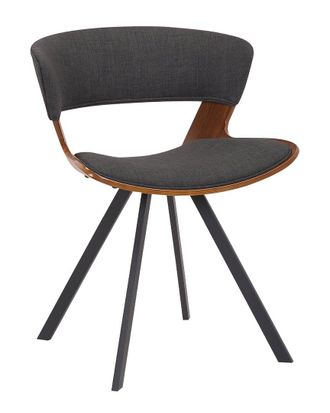 Armen Living Ulric Wood And Metal Modern Dining Room Accent Chair