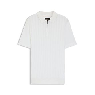 BOSS Cotton-silk polo shirt with zip neck