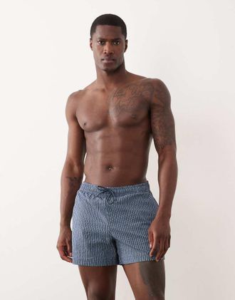 Abercrombie & Fitch Boxer da bagno da 5 blu navy a righe